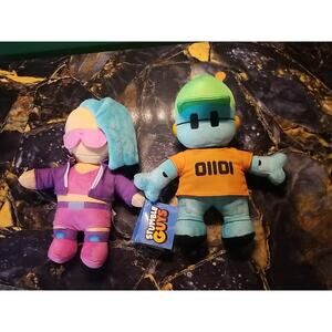 Stumble Guys 8” Plush Buddies Robot Guy, Veloci T, NEW -Set Of 2